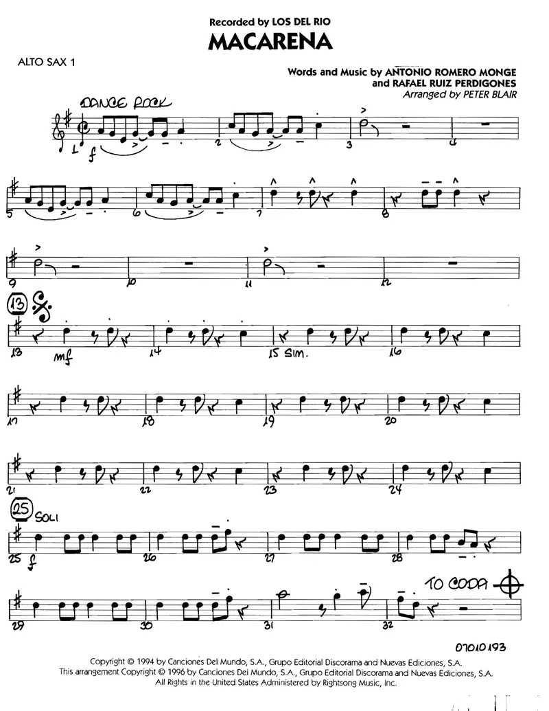 Macarena score preview