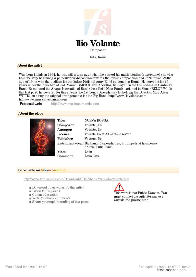 Nueva Bossa score preview