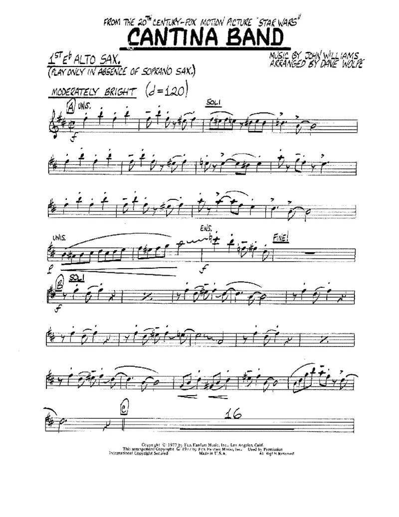 Cantina Band score preview