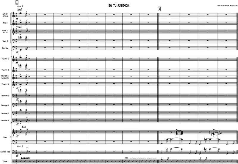 En Tu Ausencia score preview