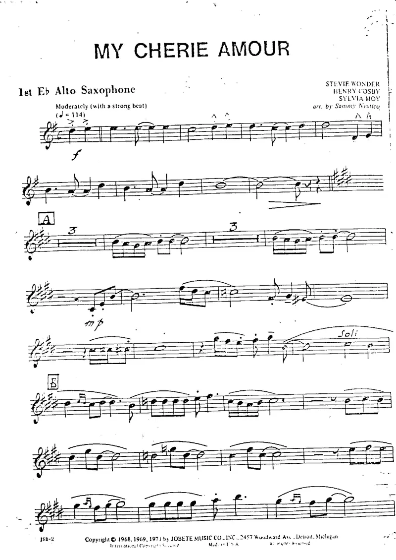 My Cherie Amour score preview