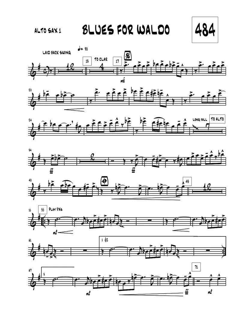 Blues For Waldo score preview