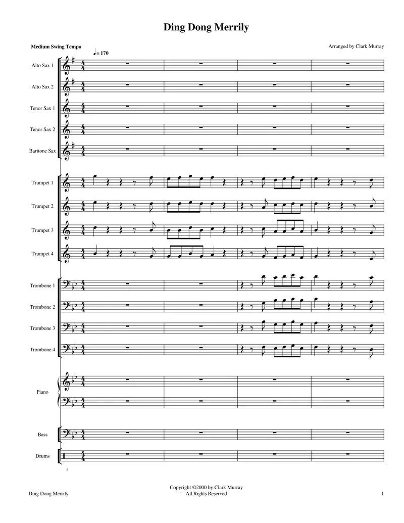 Ding Dong Merrily score preview