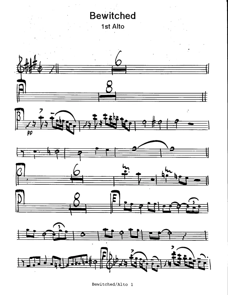 Bewitched score preview