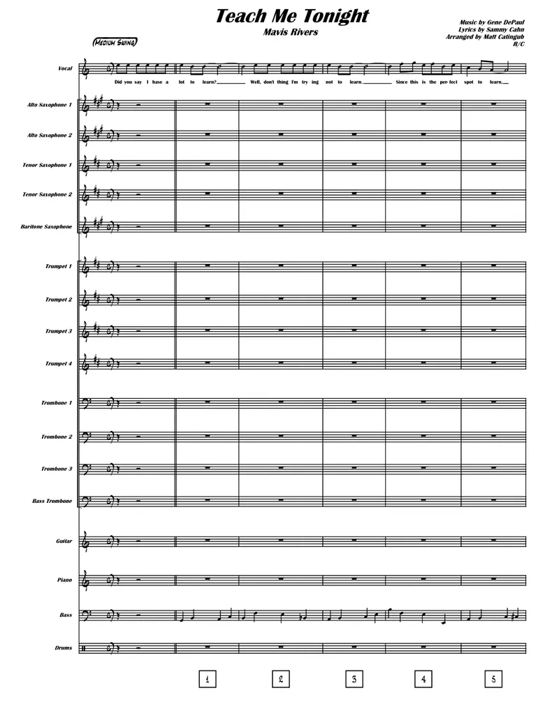 Teach Me Tonight score preview