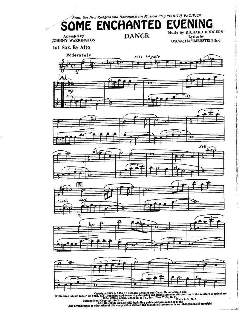 Some Enchanted Evening score preview