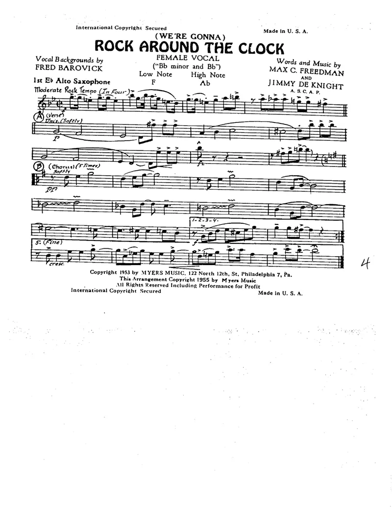 Rock Around The Clock score preview