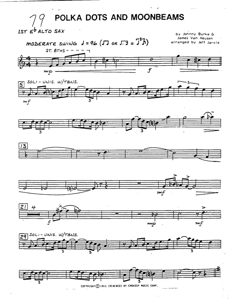Polka Dots And Moonbeams score preview