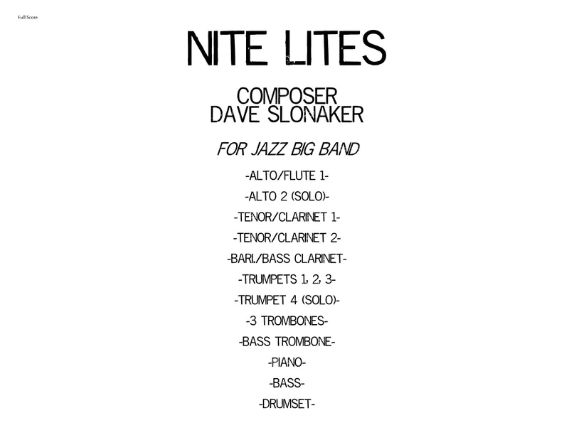 Nite Lites score preview