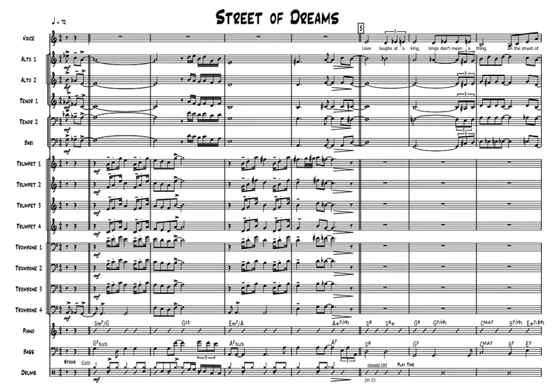 Street Of Dreams score preview