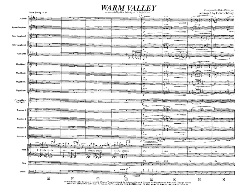 Warm Valley score preview