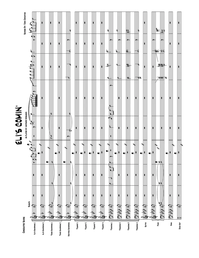 Eli's Comin' score preview