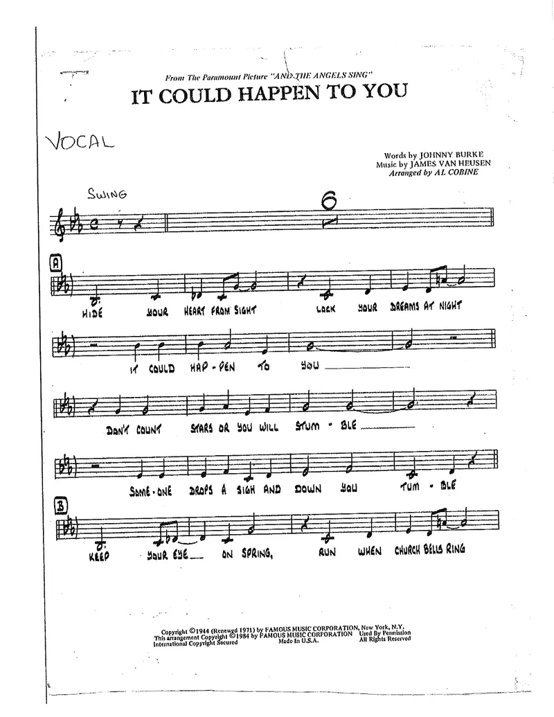 It Could Happen To You score preview