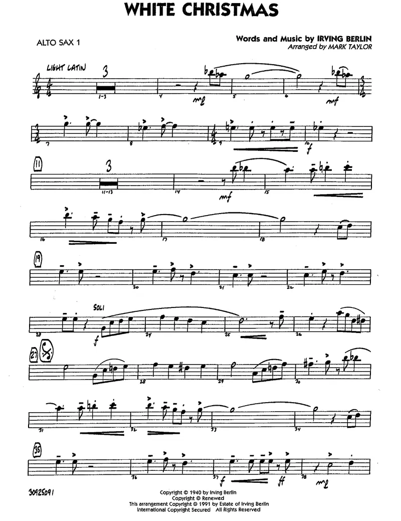 White Christmas score preview