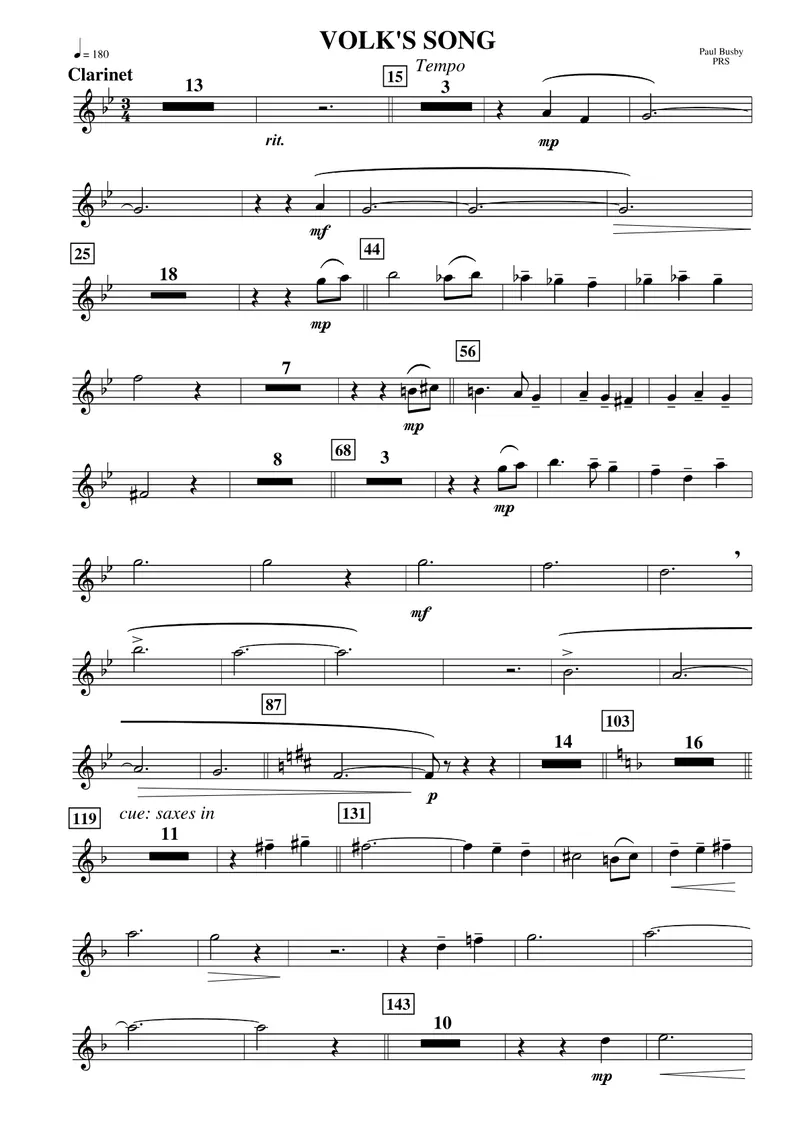 Volk's Song score preview