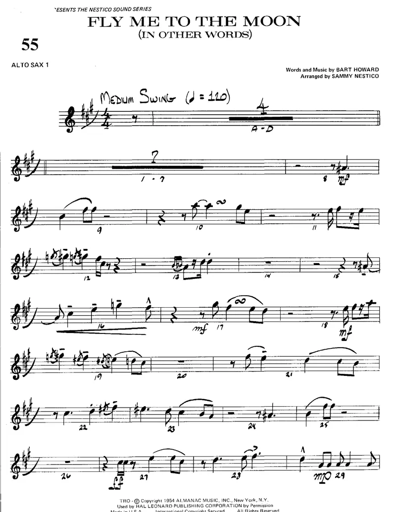 Fly Me To The Moon score preview
