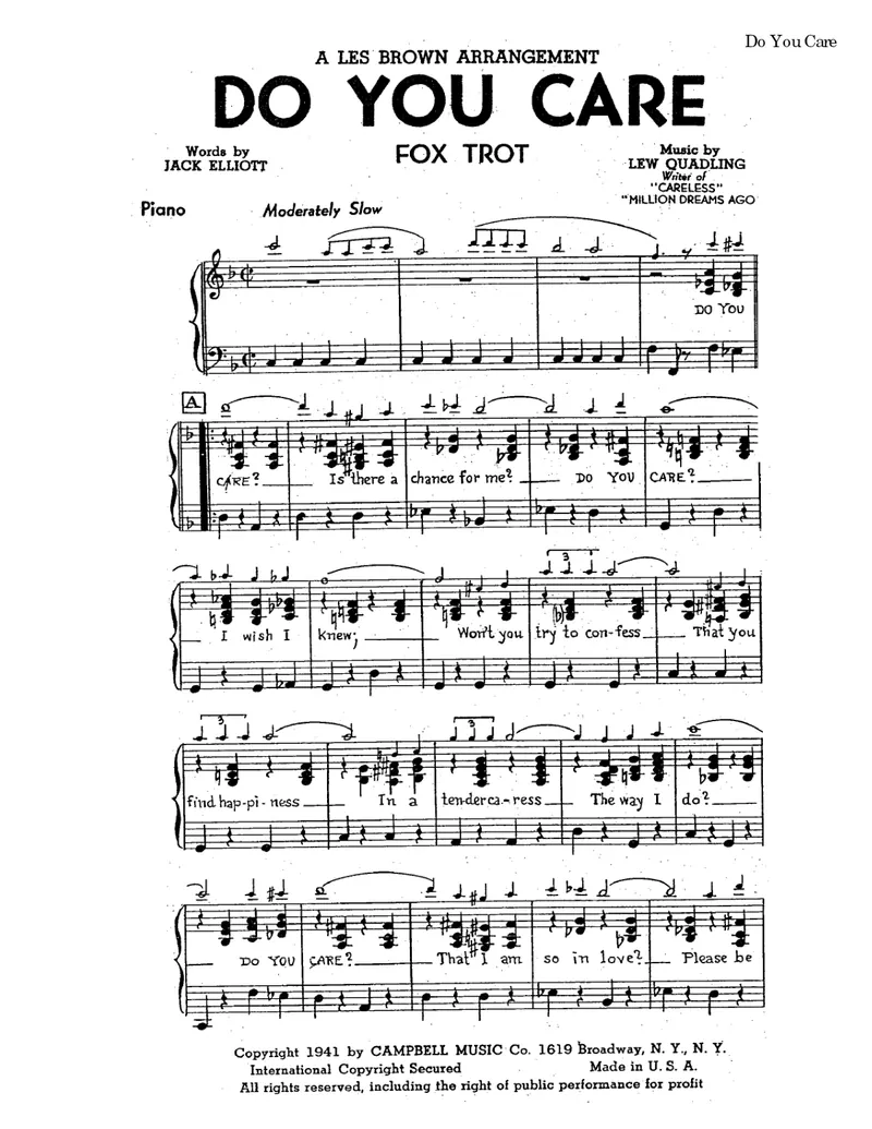 Do You Care (Les Brown) Fox-Trot score preview