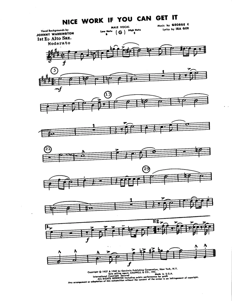 Nice Work If You Can Get It score preview