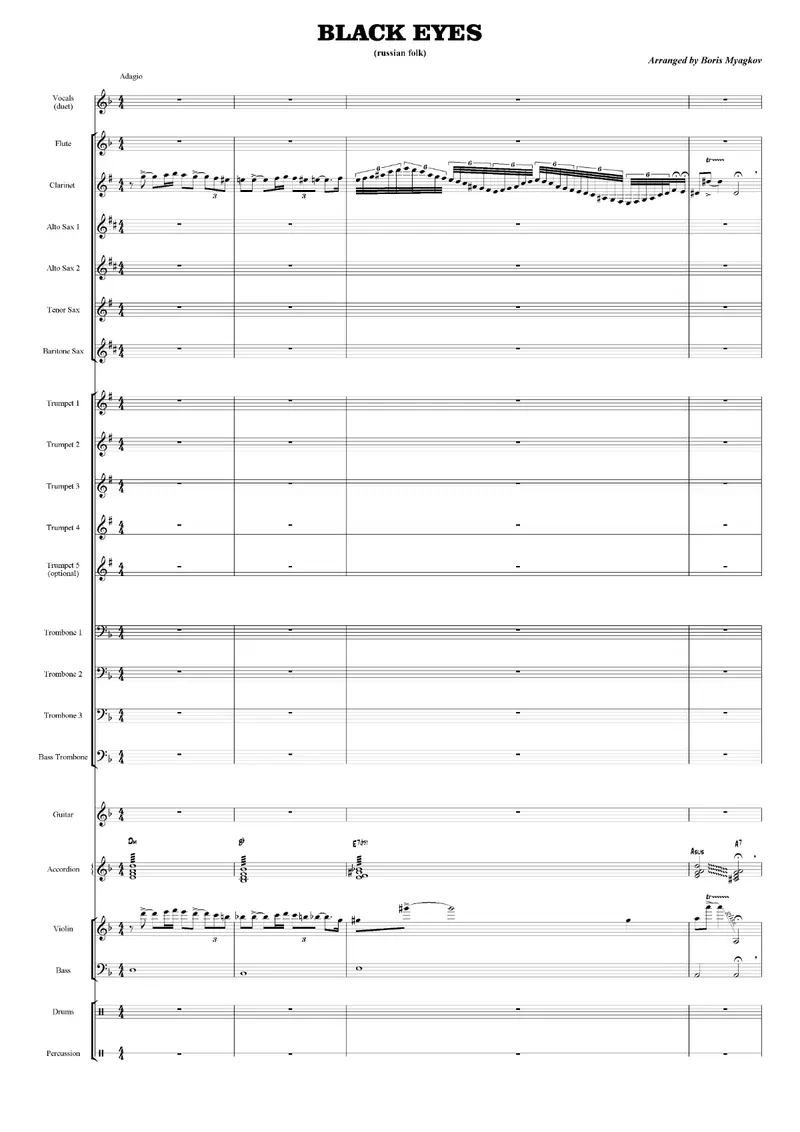 Black Eyes score preview