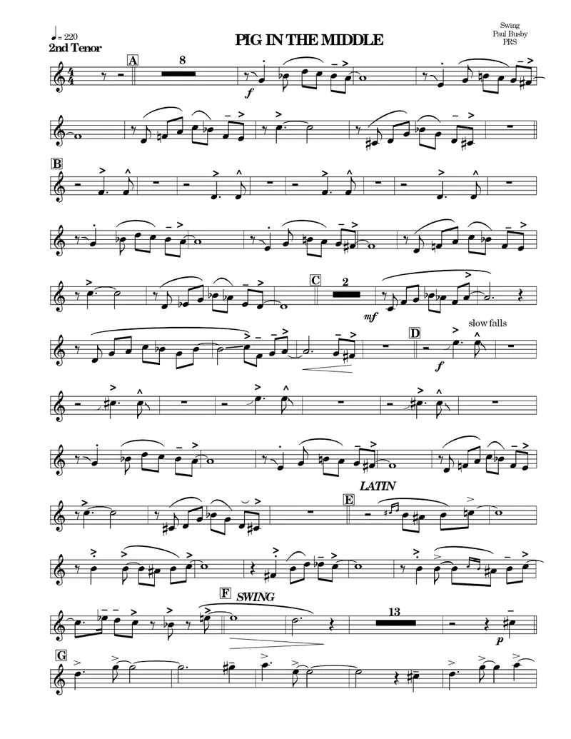 Pig In The Middle score preview