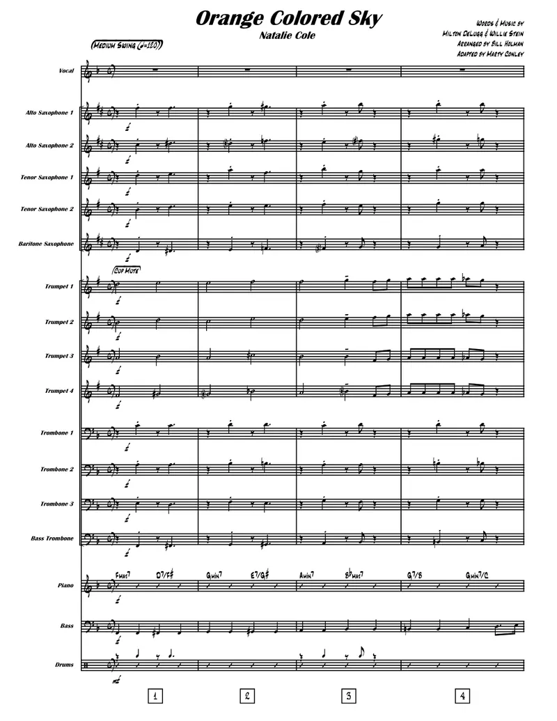 Orange Colored Sky score preview