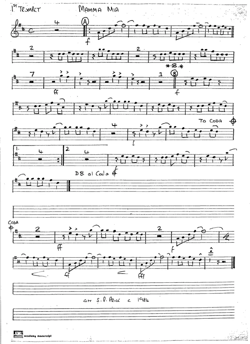 Mamma Mia score preview