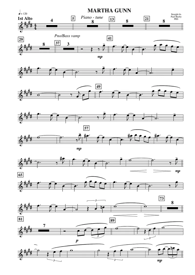 Martha Gunn score preview