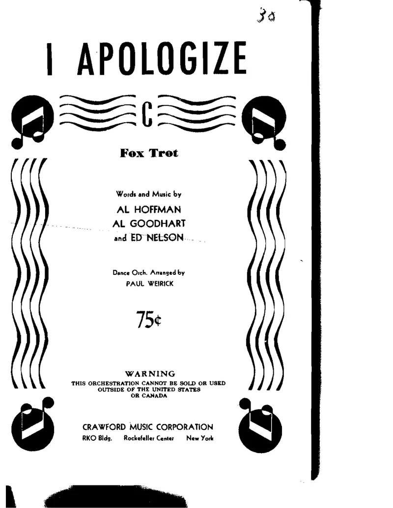 I Apologize score preview