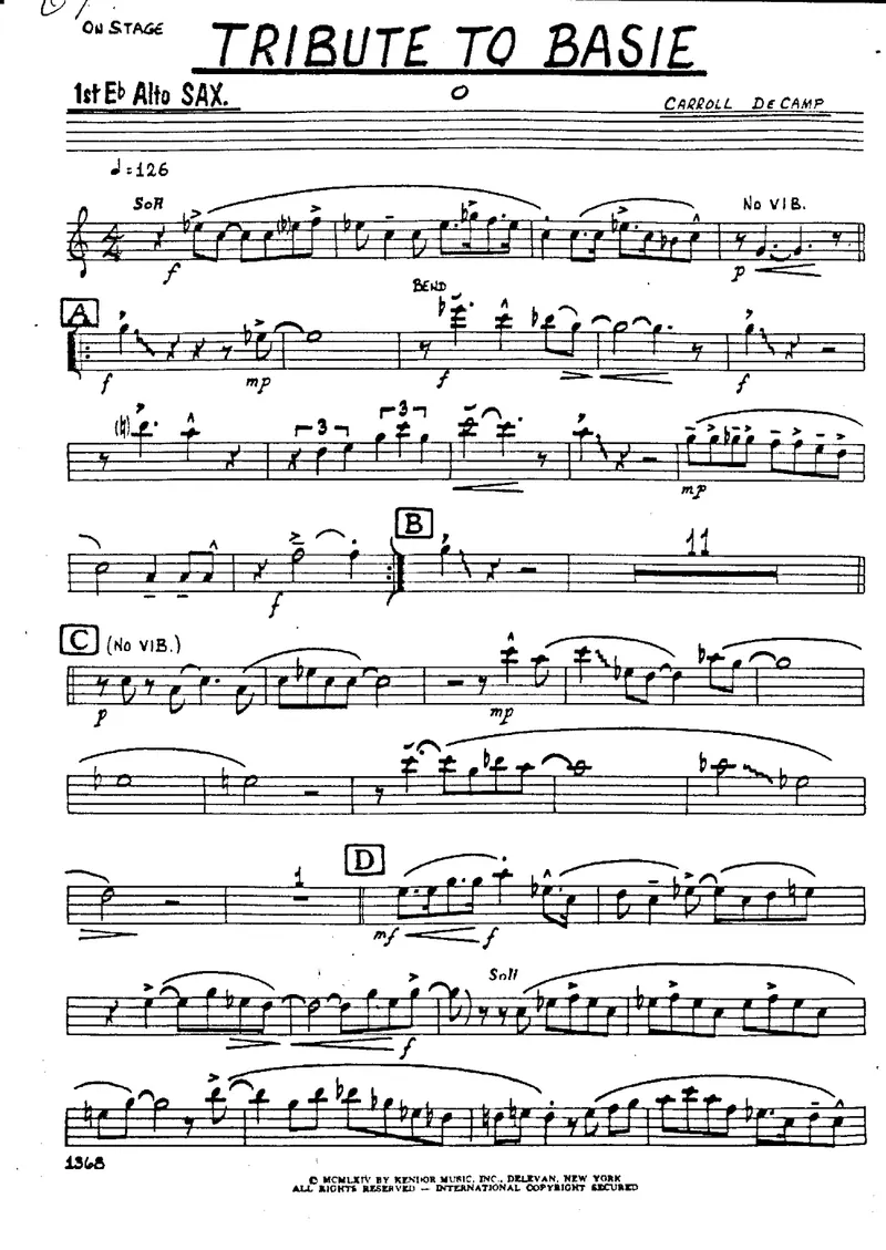 Tribute To Basie score preview