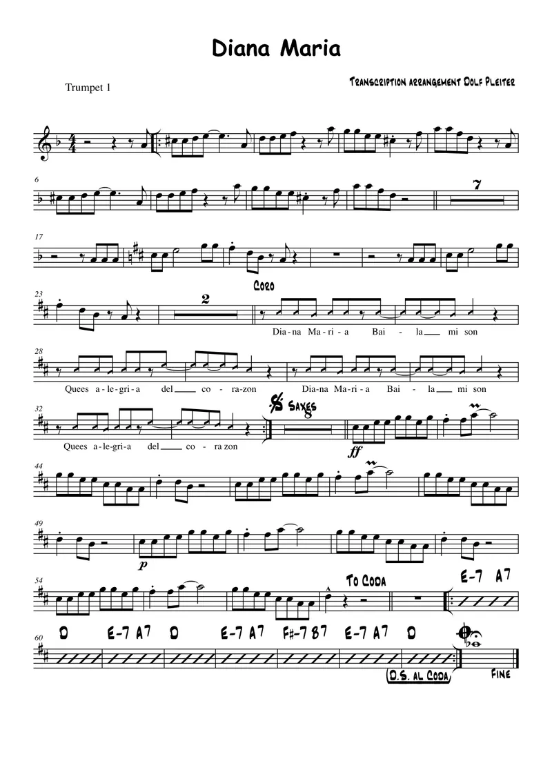Diana Maria score preview