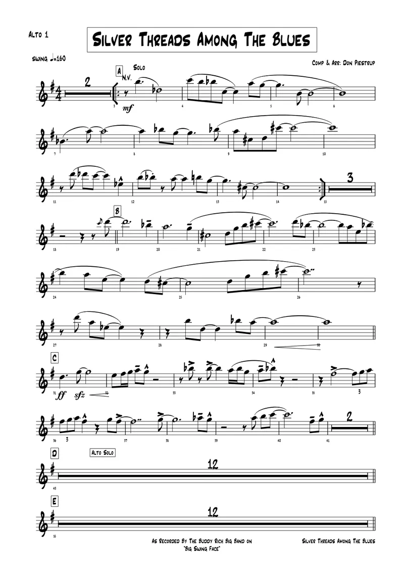 Silver Threads Among The Blues score preview