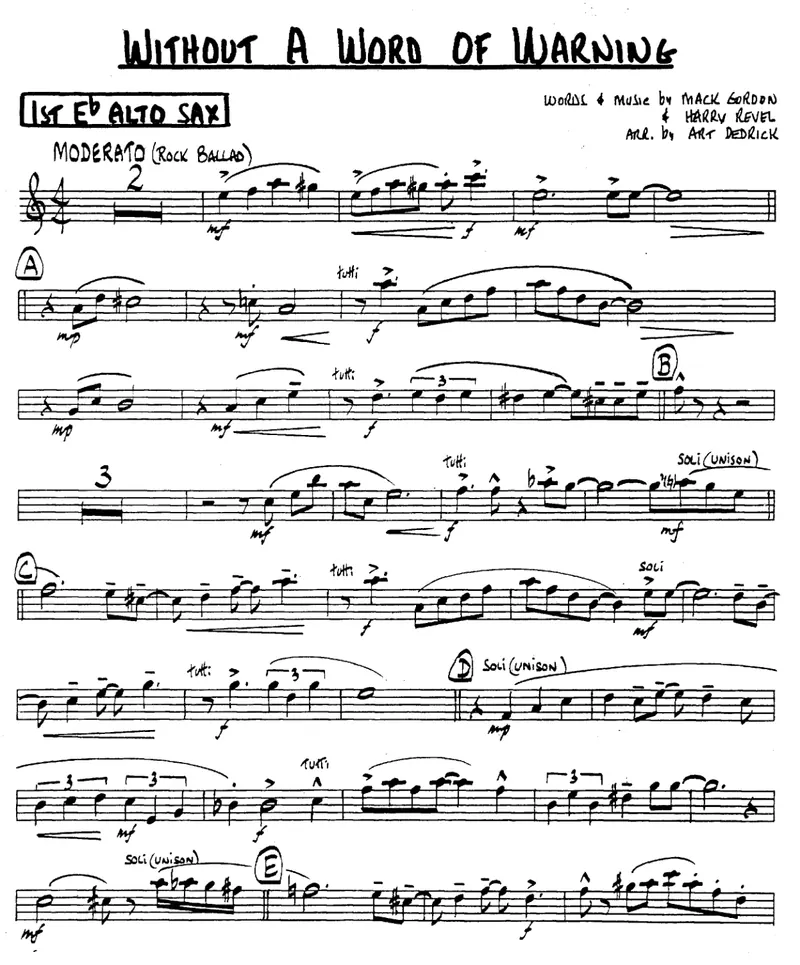 Without A Word Of Warning score preview