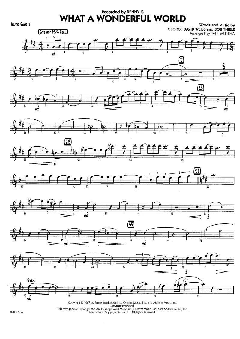What A Wonderful World score preview