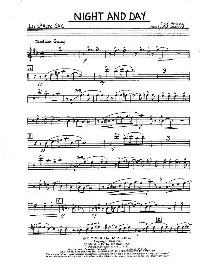 Night And Day score preview