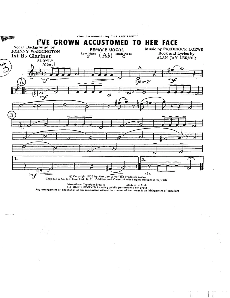 I've Grown Accustomed To Her Face score preview