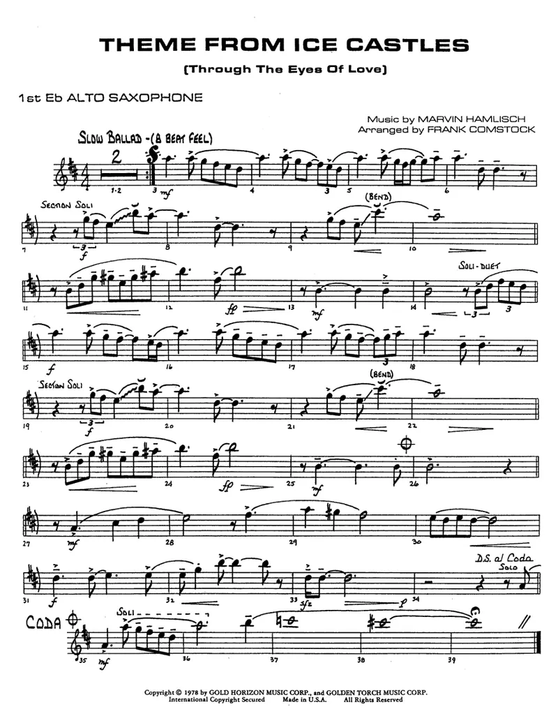 Theme From Ice Castles score preview