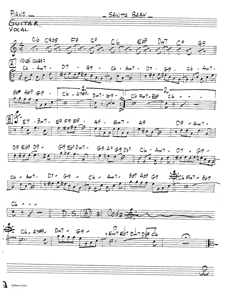Santa Baby Version score preview