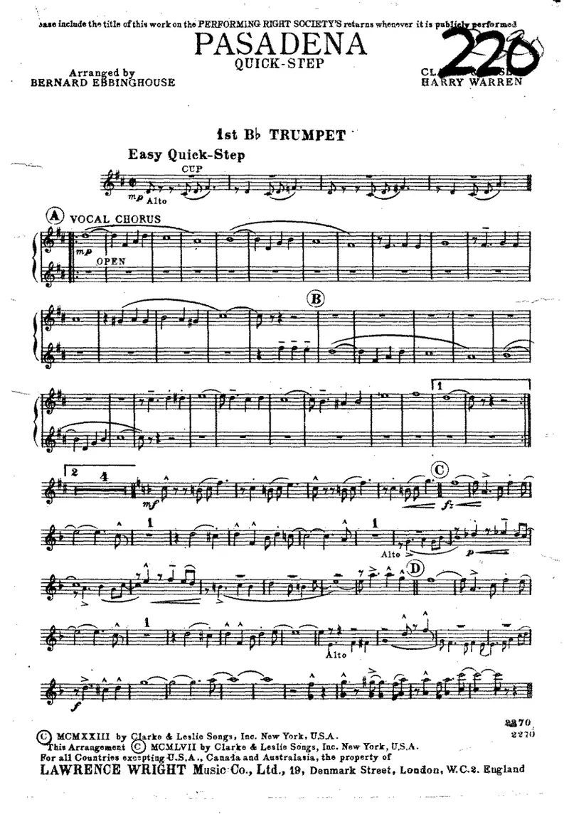 Pasadena score preview