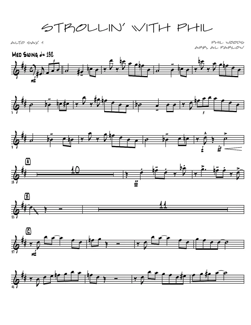 Strollin' With Phil (Al Farlow) P.Woods score preview