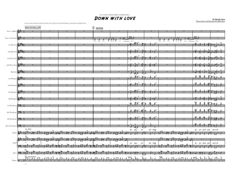 Down With Love score preview