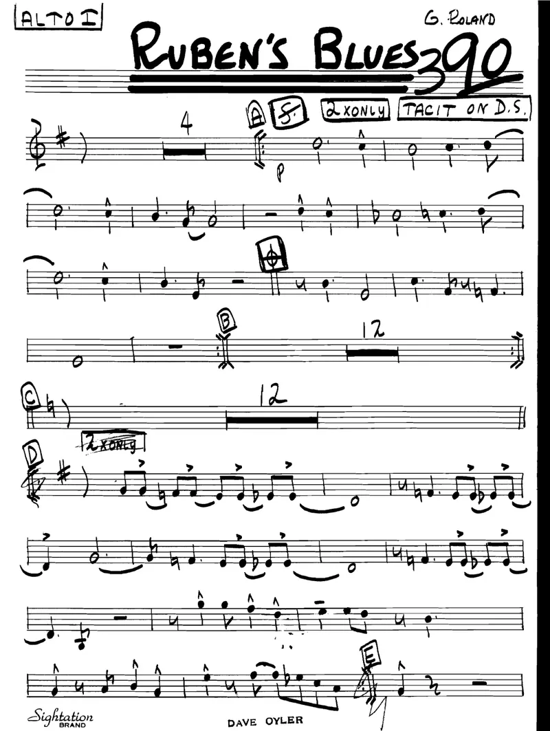 Ruben's Blues score preview