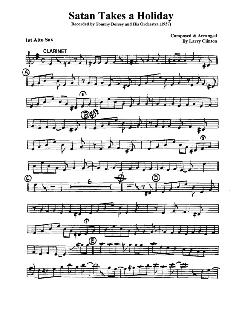 Satan Takes A Holiday score preview
