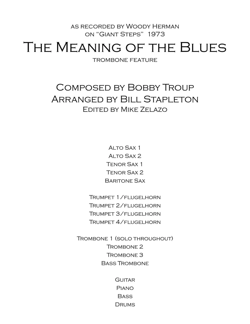 The Meaning Of The Blues score preview