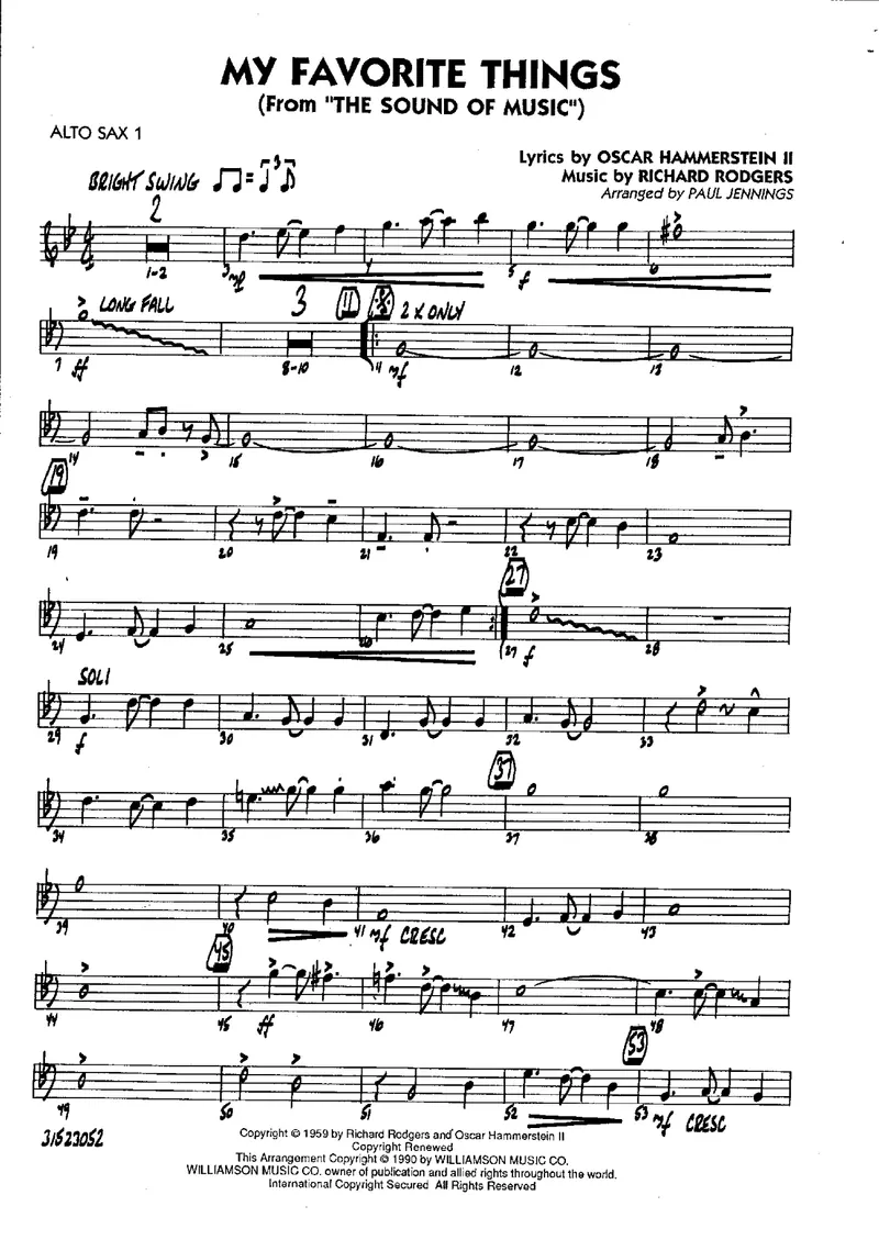 My Favorite Things score preview