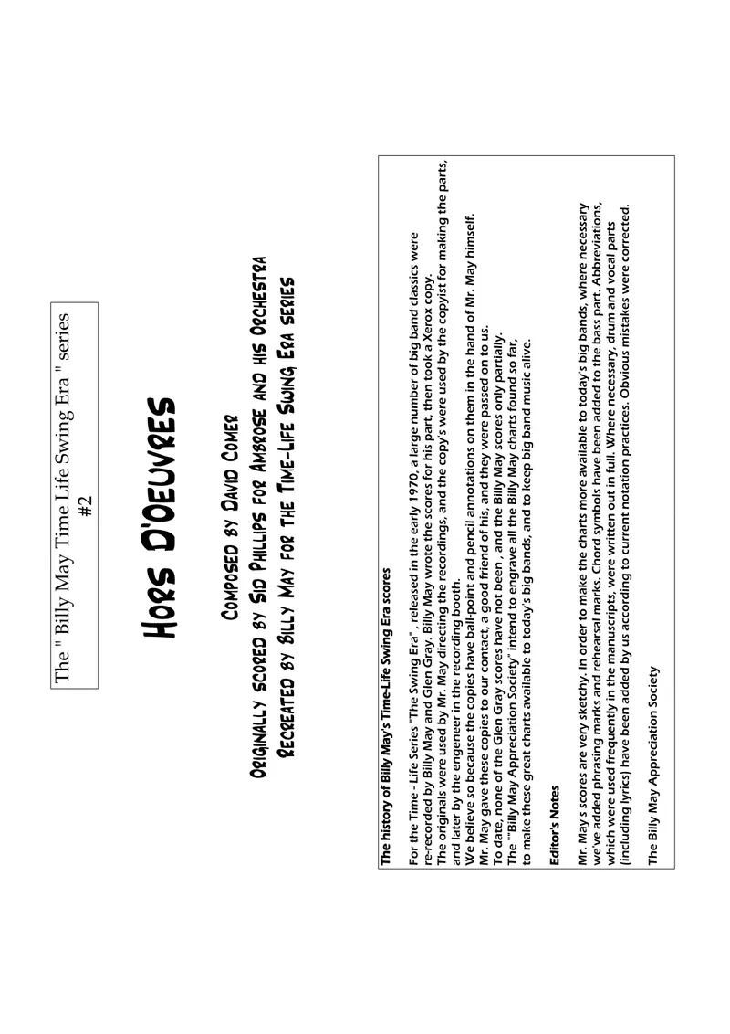 Hors D'Oeuvres score preview