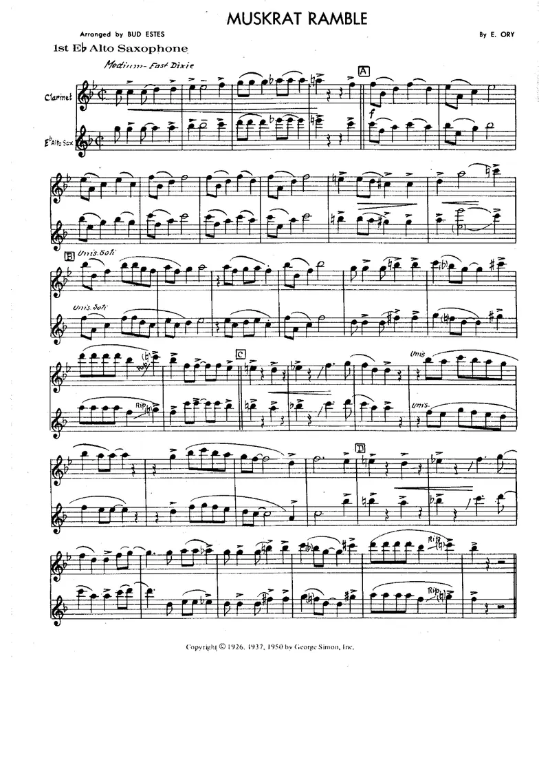 Muskrat Ramble score preview