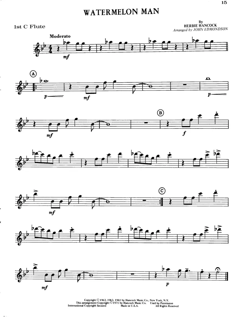Watermelon Man score preview