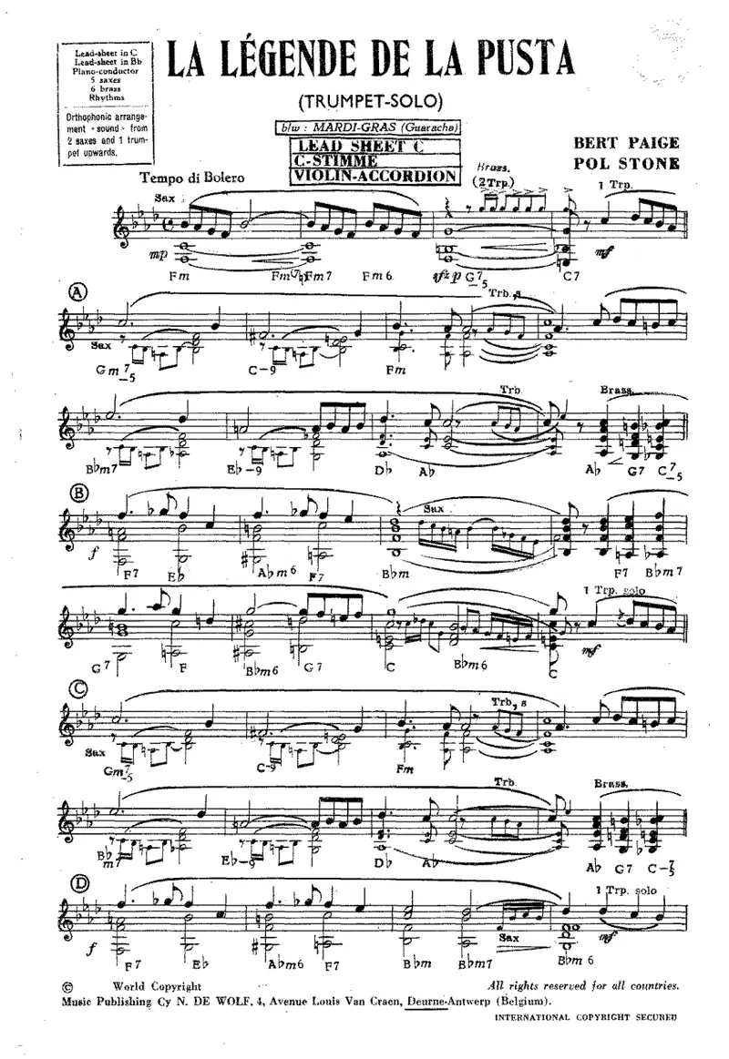 La Legende De La Pusta score preview