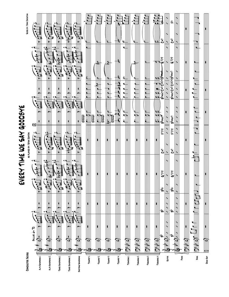 Ev'ry Time We Say Goodbye score preview