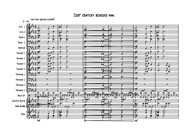 21st Century Schizoid Man (Jazz Rock) score preview